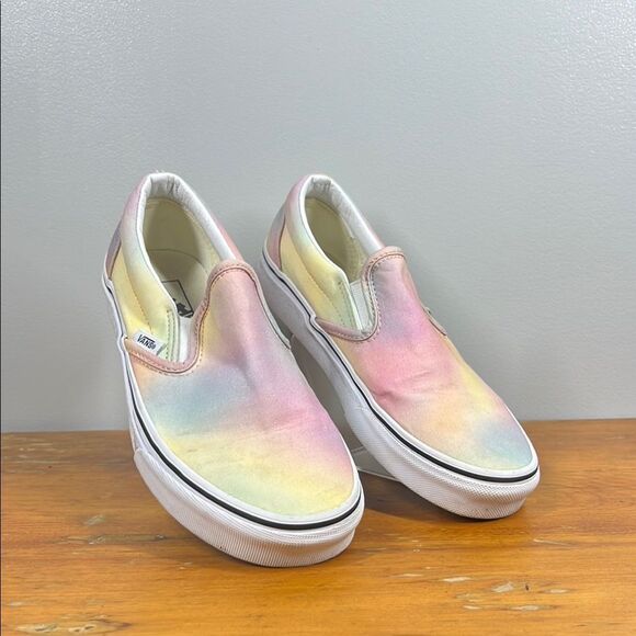 Vans Pink and Yellow Sneakers Slip-On Canvas - Picture 1 of 6